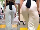 《第二回・パンティーは透けないが…》　No.682【金髪巨尻GALの白パンツ着衣尻】
