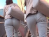 ムッ尻！ムッチリムチムチ肉感肉尻OL：まるでノーパンチックな階段見上げのパツピタ感