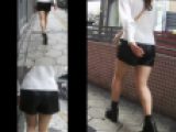 美味しそうなギャルの黒ショートパンツ