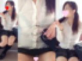 ◇電車内盗撮パンチラ動画◇透けブラ制服女子学生のエロい対面パンチラ動画