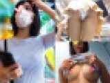 揺れるスカートからチラ見え「純白パンチラ」が眩しいお姉さん！