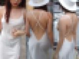 高画質 ノーブラはみ乳の紐パンＴバック透け美人