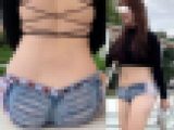 高画質 まさかの短パン直ばき！街を歩くデカ尻美人