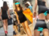 【盗撮】むちむちボディコンワンピから繰り出される喰い込みTバックを逆さ撮り！！