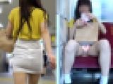 【電車対面パンチラ88】☆三角ゾーン観察記録/ピチピチのタイトスカートお姉さん！