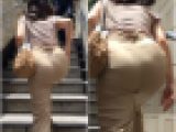 《お尻の発育が段違い》 No.1999【めっちゃ、ムッチリ！！セレブお姉さん階段着衣尻】