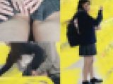 【粘着痴漢】パイパン巨乳J○が電車内で大量潮吹き！連れ込んだトイレで必死に抵抗するも問答無用の生ハメ＆ガッツリ種付！