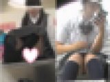 【街撮り動画Part152】若い娘4人の座りパンチラ