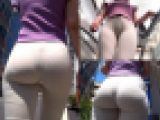 【前編】【巨乳お姉さんのお尻の秘密】☆歩行中に右往左往と暴れまくるピタパン尻!!!