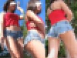 高画質 驚愕！激カワ美人のハミ尻美脚２
