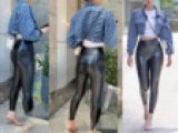 フルHD 人気のスキニージーンズ美人が皮レギンスで登場！パート１　ハメたくなる尻！尻を振りながら歩くさまは圧巻です！