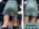 【1112】クビレハッキリでヒップラインピタピタで光沢ヌメヌメでP線クッキリでリアルリカちゃん人形系！ピチピチミニスカート女子