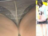 [★新作][★顔出し]パンチラ盗撮 清楚系女子大生 グレーの柄付きパンツに超接近