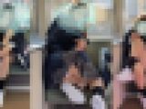 電車で対面した制服女子がスカートヒラヒラさせパンティ見せ付けてくる