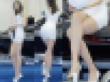 パンスト美人のエロすぎる美脚とお尻にチラ見え