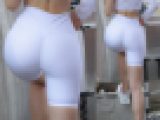 2k ピチピチの白レギンス2　メコ筋が・・・