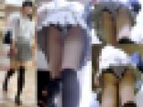 地下鉄の階段でぴちぴちニーソ娘の揺れるぷり尻堪能パンチラ動画8《限定SP高解像度画像入り》（Full HD）