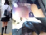 【制服女学生電車内での盗撮Pチラ】下着からお腹まで丸見え盗撮動画