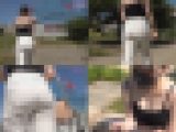 白ピタパン娘のむっちり尻（1） 透けパンでデカ尻を揺らしながら歩く巨乳娘
