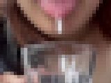 【口/唇/舌/唾フェチ】妹がコップに『唾たらし』＆『ペロペロ』