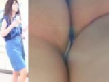 [★新作][★顔出し]パンチラ盗撮 OLさん 黒いTバックが食い込み ナプキン付き