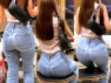 ピチピチジーンズヒップ183_極エロ！！半端ないクビレからの突き出しエロ尻のお姉様♪