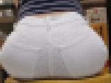 【白デニム】水玉パンティー透け2