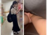 ［逆さ撮りのオカズ20］“被写体3人”スカートにスマホ入れてるシーンを撮影しました！こうやって逆さ撮りするんです