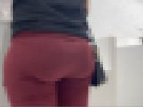 【ハーフちゃんの巨尻】スパッツごしにケツがぷっくり　パンツの線も透けている　尻たぶかき分けてくんかしたいw【4K】