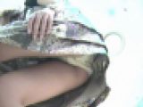 03 店員パンチラ　白サテンパンツ