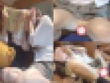 J〇お二人並べて試食タイム！ハズいから、声を押し殺しちゃって萌え萌え～何にも言われないからダブルで中出し！①