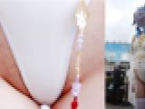 【ハミマン♡】露出超ハイレグレイヤー出現！原〇の甘〇コスのハイレグからはみ出るまん肉えっち肉【剃り跡♡】