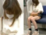 盗撮を警戒してずっと下を向いて怯えている姿が可愛い女子大生