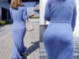 【ニットワンピ】体をくねらせるデカ尻のお姉さん