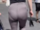 素人女のヘビー級メガ尻！スケベな色白寸胴体型＋極尻をムニュらせパンティラインを見せて男を喰う！ 下品なパンツスーツお姉さん編