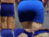 【青ニットミニワンピ】デカ尻の風俗嬢にお出掛け先でセクハラ