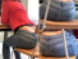 自習室のスキニーデニム尻1