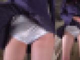 嫌がりながらパンツを見られちゃうミニスカ制服J.K（2） 強.制スカートめくり、開脚パンチラ座り編