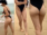 高画質 海水浴場のとんでもないハイレグ１０！激しい食い込み美尻