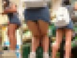【FHD高画質】スーパーでしゃがみと背伸び！丸見えです