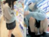 【追い撮り】美脚ミニスカJ●　開脚あり　パンチラ
