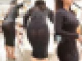 高画質セット！お買い物中の巨乳透け尻タイトスカート