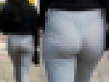 【フルHD】デカ尻！透け透けのレギンスで透けパンＴバック