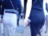 色っぽい美人お姉さんがタイトスカート履いて歩いてるよ(2名収録)