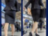 光線と光沢を操るリクルートスーツOL！