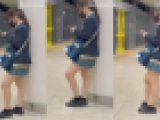 女子校生盗撮日記21 青チェックミニスカポニテ女子校生を電車内で盗撮
