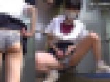 制服アスレチック女子.高●生（4）男子トイレ連れ込み強.制パンツ露出編