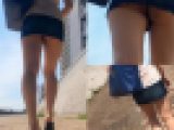 美魔女奥様♢デニムマイクロスカート♢ローアングル追跡接写Vol.2