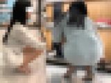 高画質 美人の透けタイトミニ４！しゃがみ透けパン