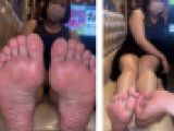 26歳27cmデカ足美女激弱足裏くすぐられて爆笑！4分33秒